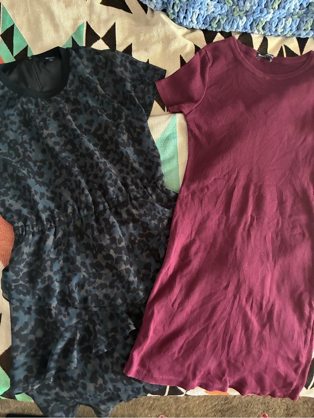 Brandy Melville Women Burgundy Short Sleeve Dress bundle, size small, madewell